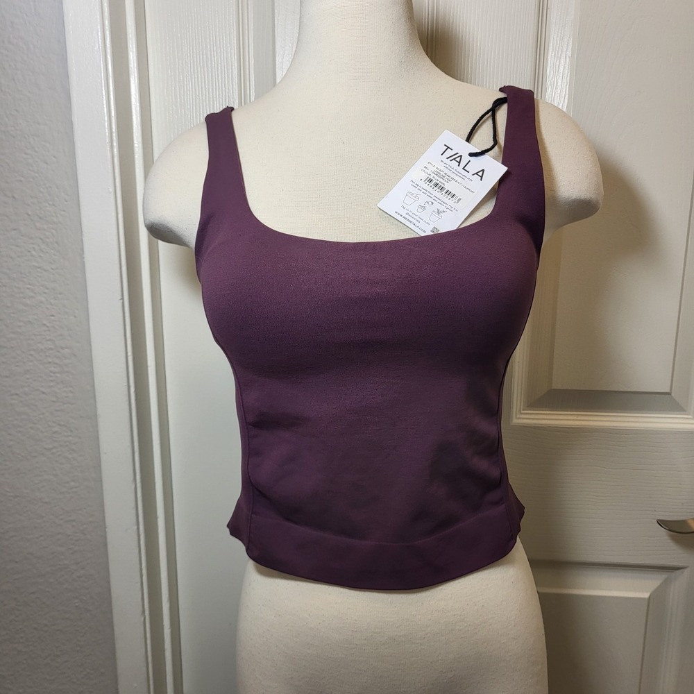 Tala Sculpt Seamless Built-In Support Long line Vest Tank Plum Mar Size Medium